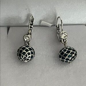 Elegant Silver and Navy Earrings